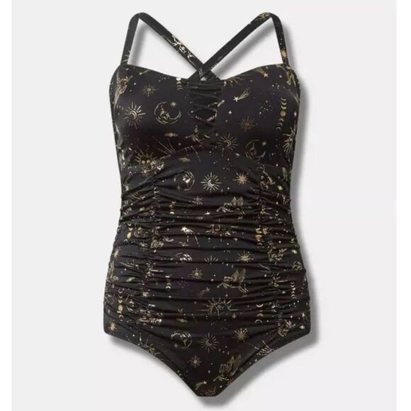 Torrid one piece swimsuit Wireless Lattice tummy control contour NWT- size 3 - Picture 9 of 10